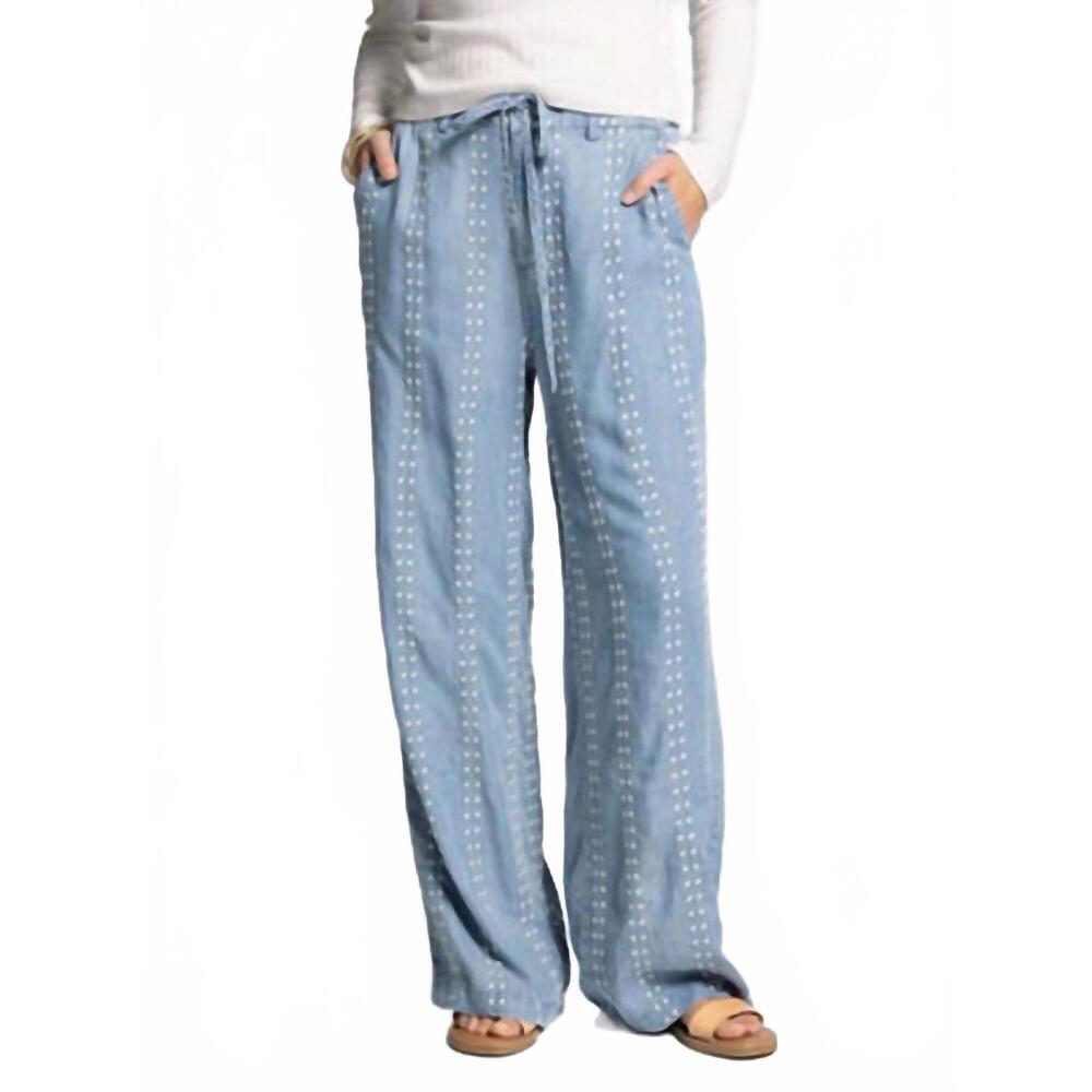 NEW THREAD & SUPPLY natalia wide fit pants in blue - Picture 2 of 4